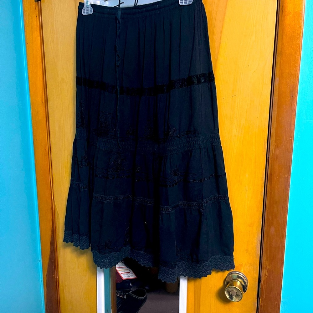 Black peasant style skirt